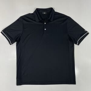 Bogner Men’s Performance Golf Polo Shirt Black White Trim Medium